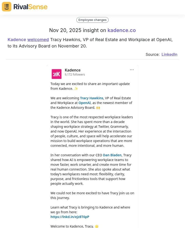 Kadence Advisory Board