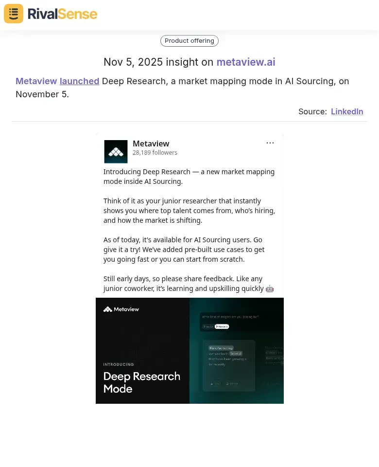 Metaview Deep Research Launch