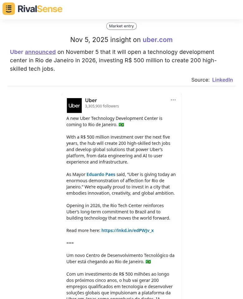 Uber Tech Center in Rio