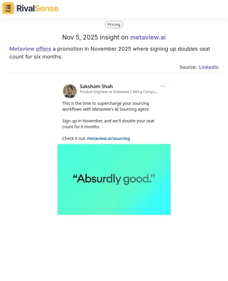 Metaview Promotion Insight