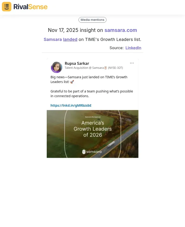 Samsara TIME Growth Leaders