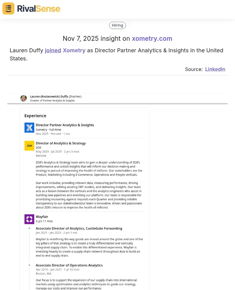 Competitor Insight Example