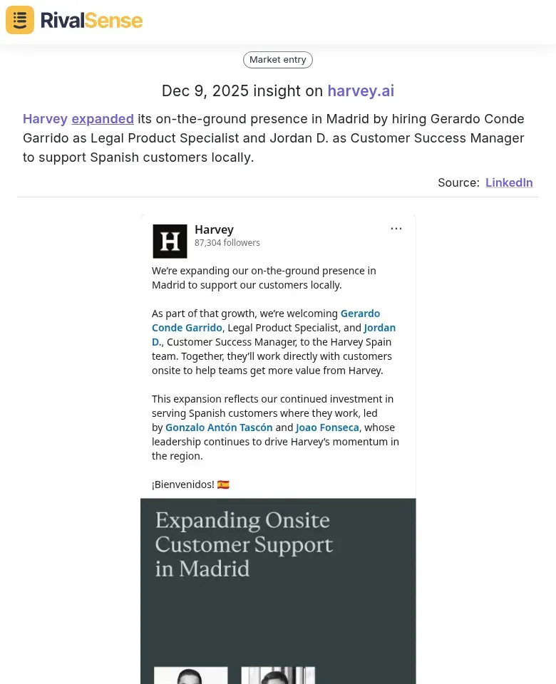 Harvey Madrid Hire