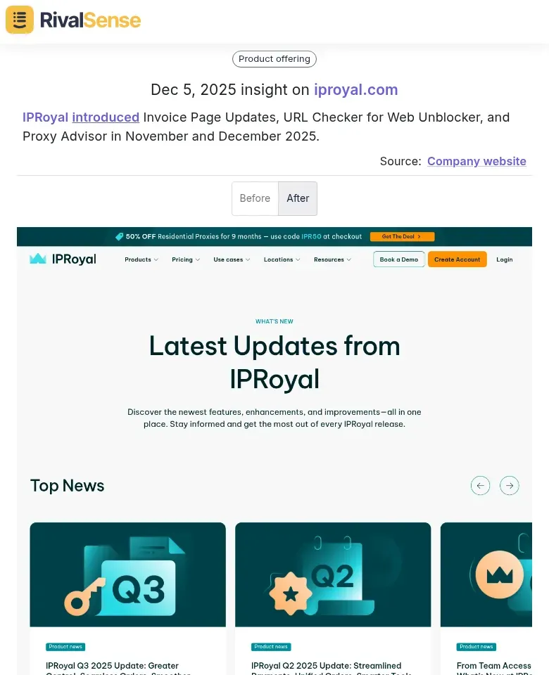 IPRoyal Feature Updates