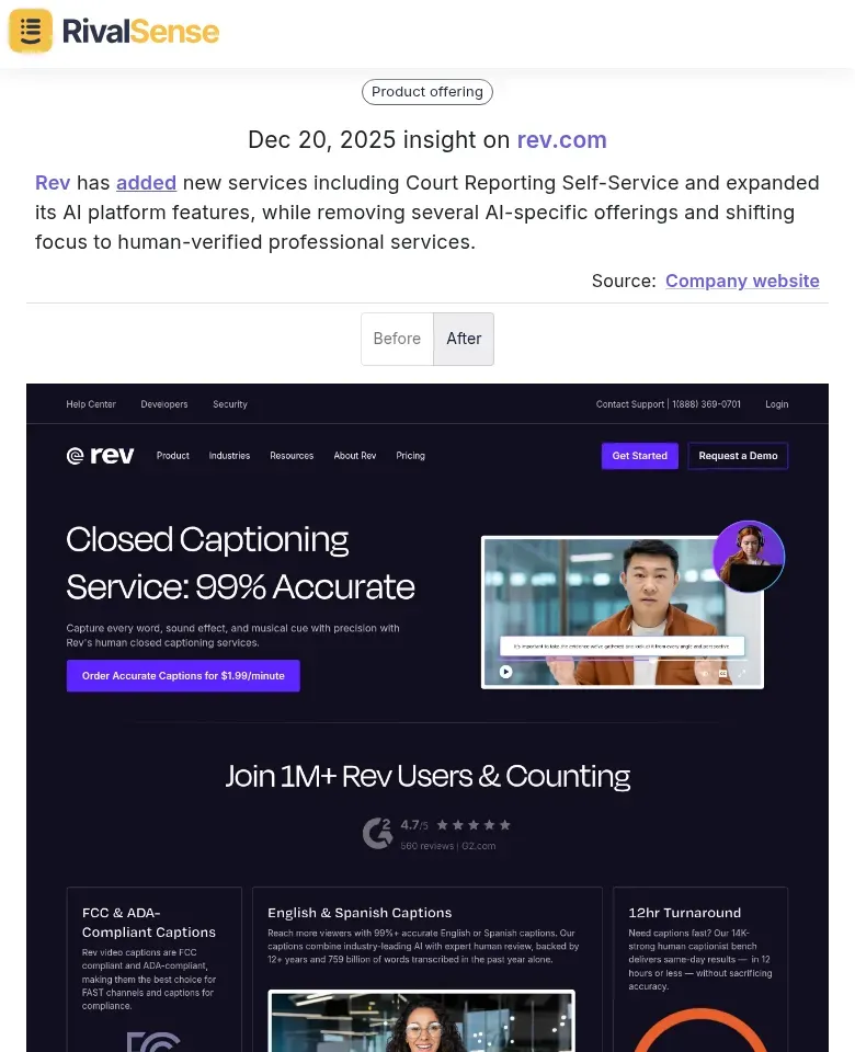 Rev's Service Additions and Focus Shift