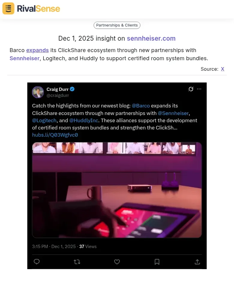 Barco Ecosystem Partnerships