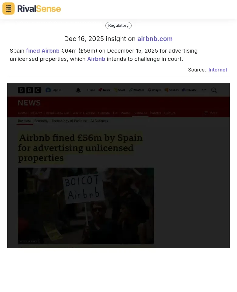 Spain fines Airbnb €64m for advertising unlicensed properties