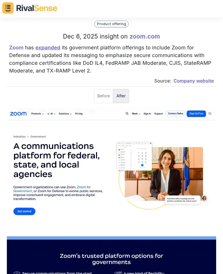 Zoom Government Platform Update