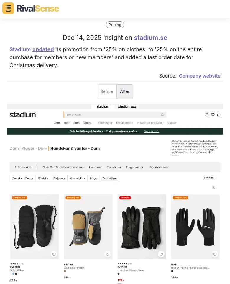 Stadium promotion update