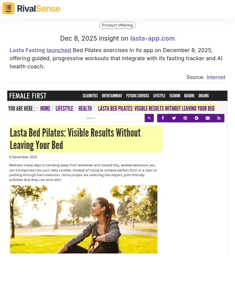 Lasta Fasting launched Bed Pilates