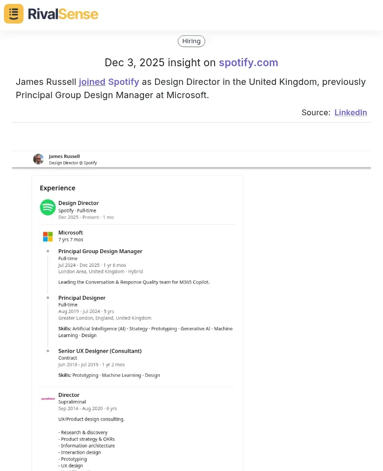 James Russell Joins Spotify Insight