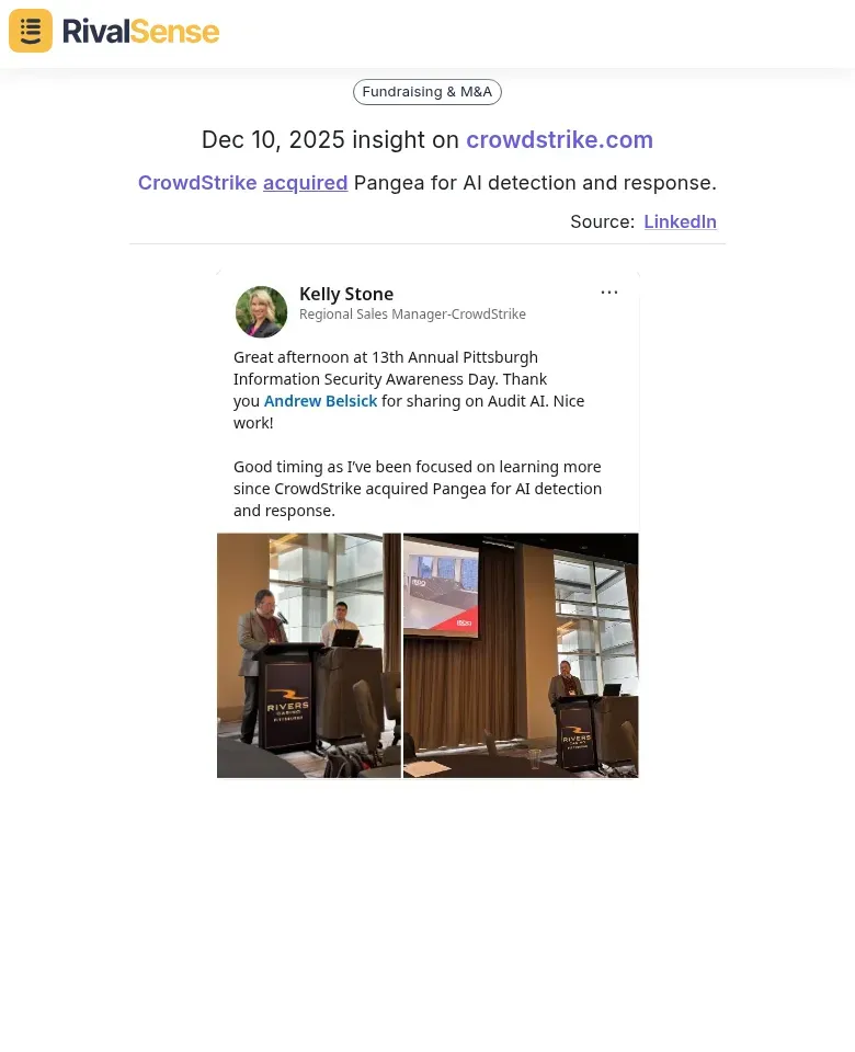 CrowdStrike acquired Pangea