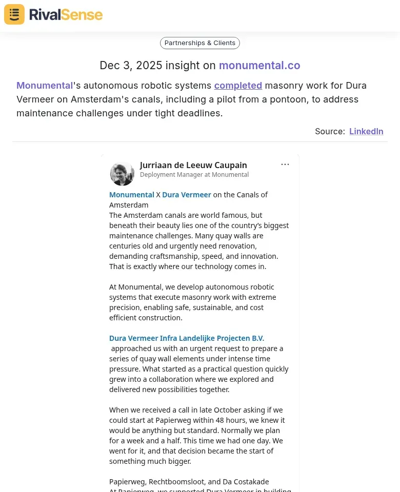 Monumental Project Completion