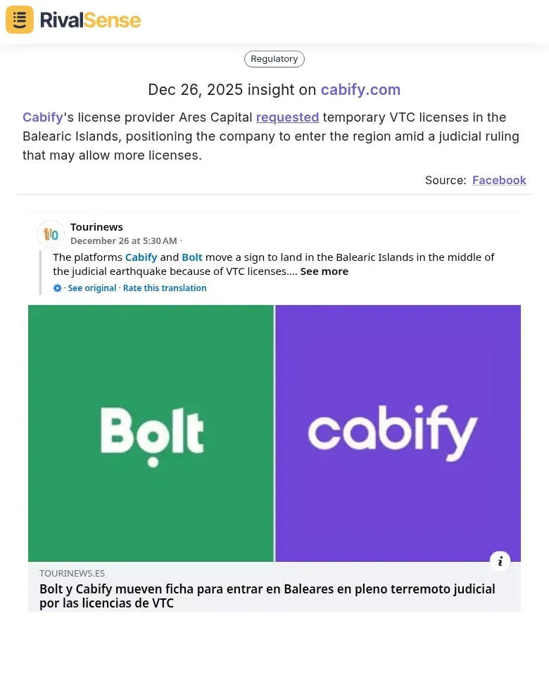 Cabify License Request in Balearic Islands