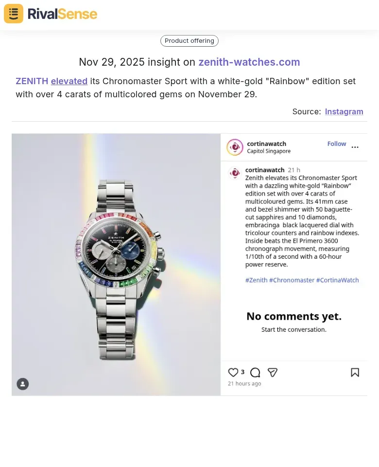 ZENITH Chronomaster Sport Rainbow Edition