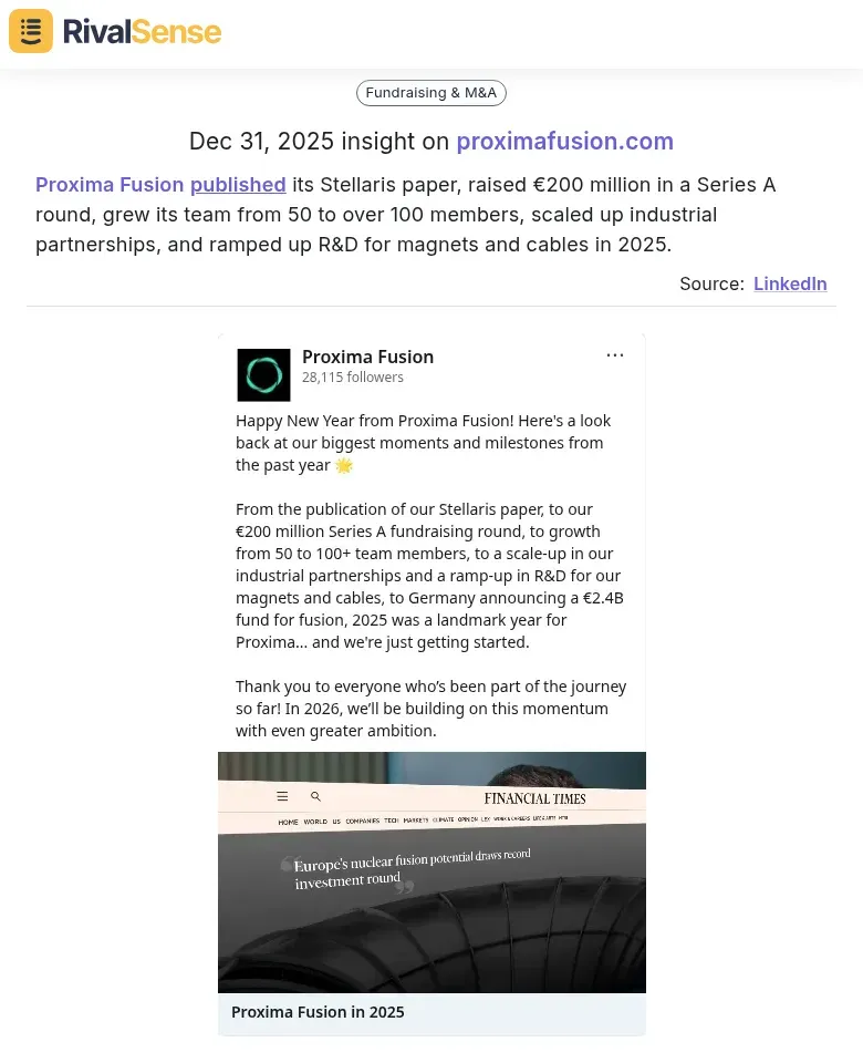 Proxima Fusion R&D Insight