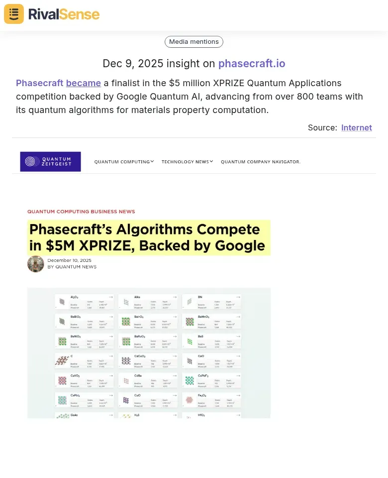 Phasecraft XPRIZE Finalist Insight