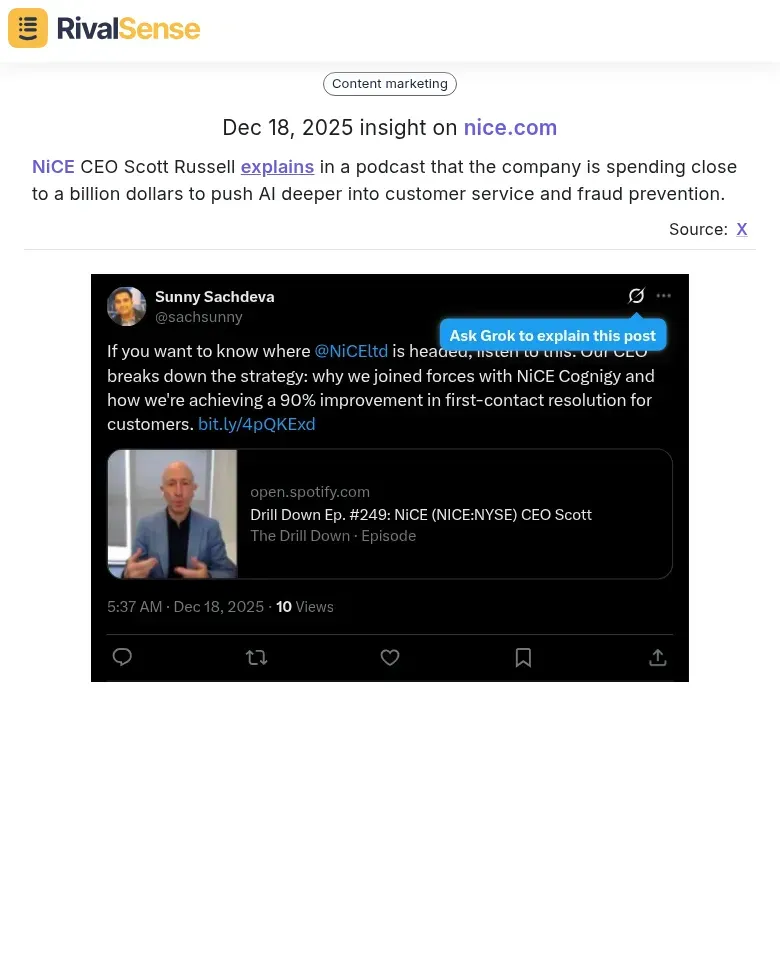 NiCE CEO Scott Russell podcast insight