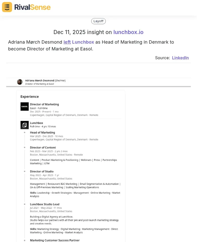 Adriana Mørch Desmond left Lunchbox