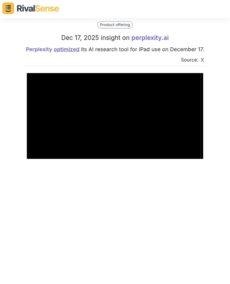 Perplexity's iPad App Update Screenshot