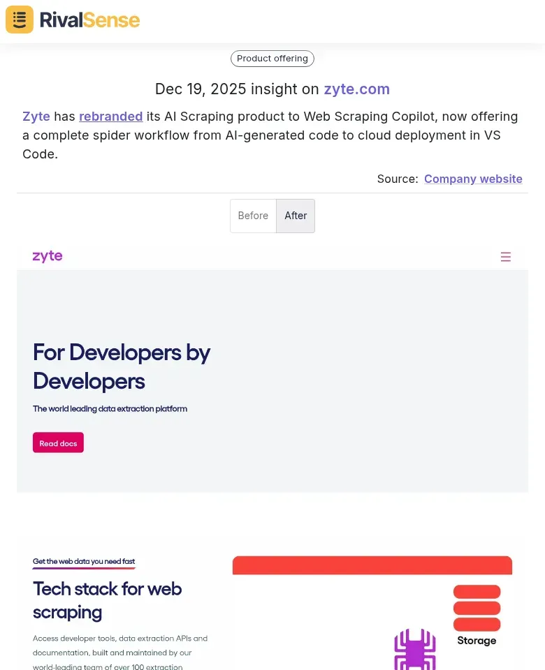 Zyte's Web Scraping Copilot Interface