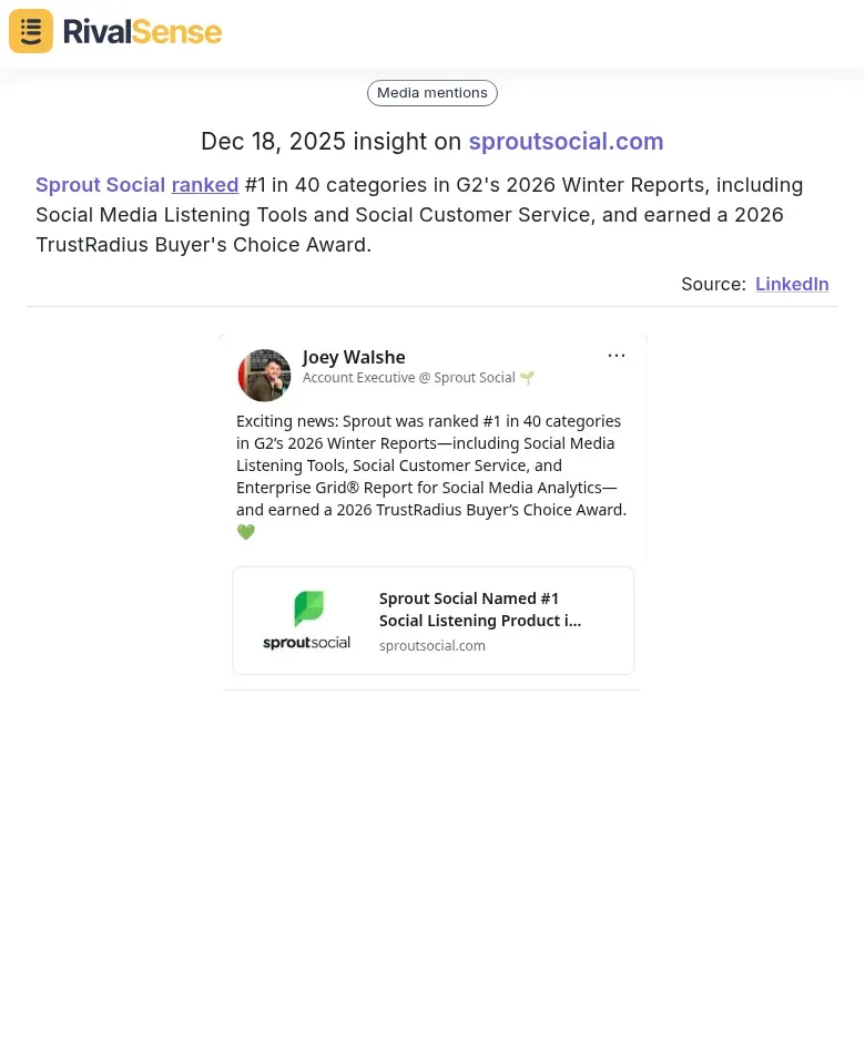 Sprout Social Awards