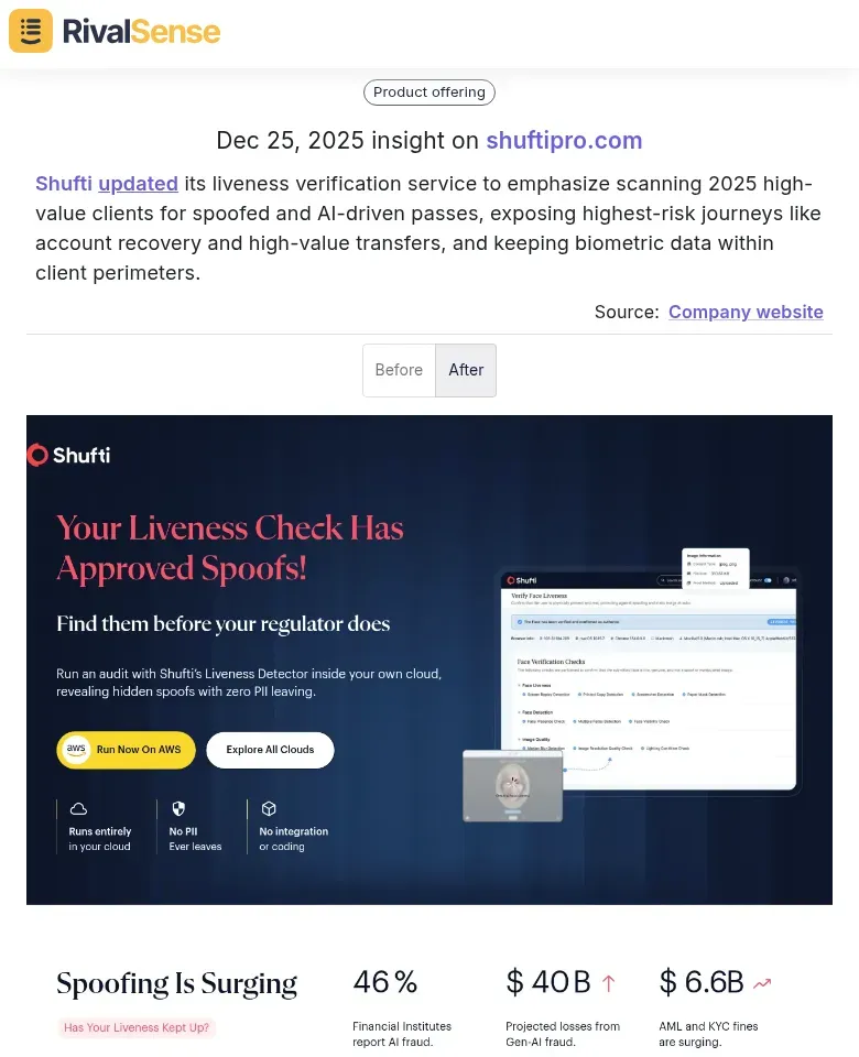 Shufti liveness verification update