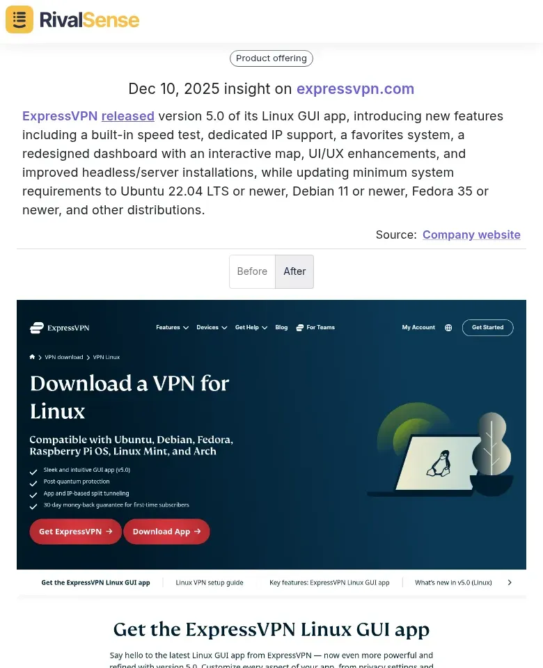 ExpressVPN Linux GUI app update
