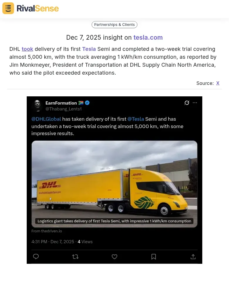 DHL Tesla Semi Trial