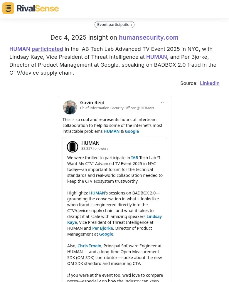 HUMAN Event Participation