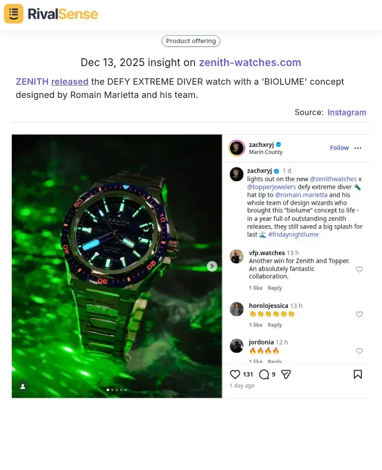 ZENITH BIOLUME Watch