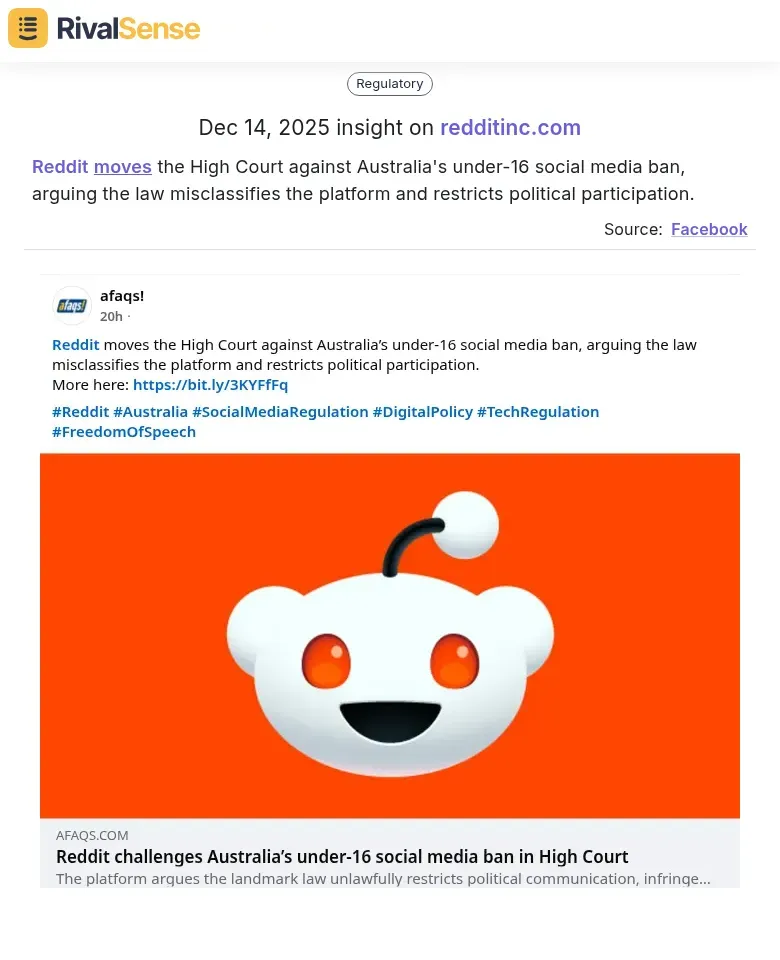 Reddit Regulatory Action