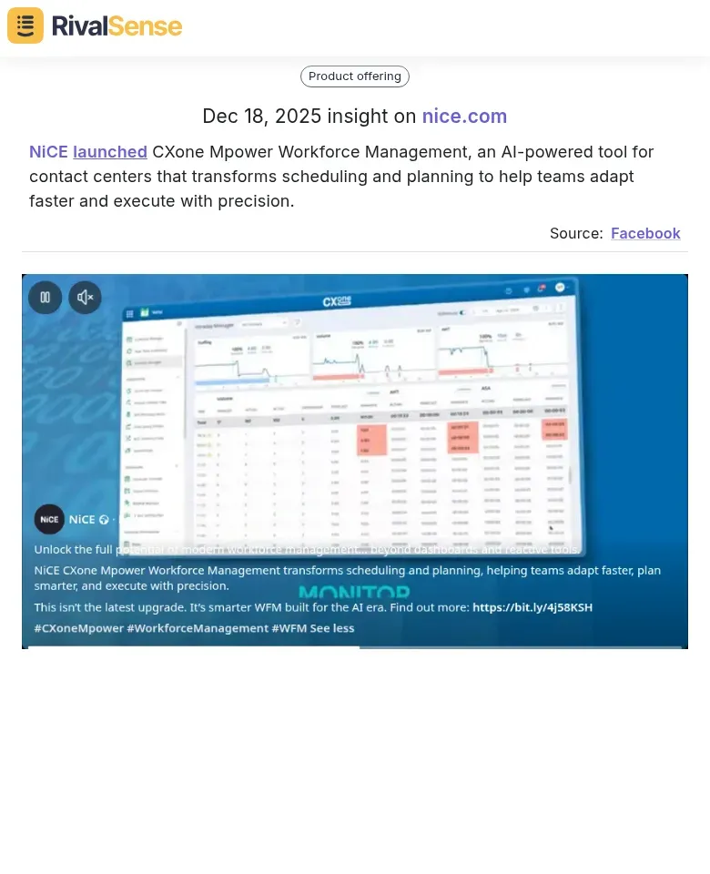 NiCE launched CXone Mpower Workforce Management