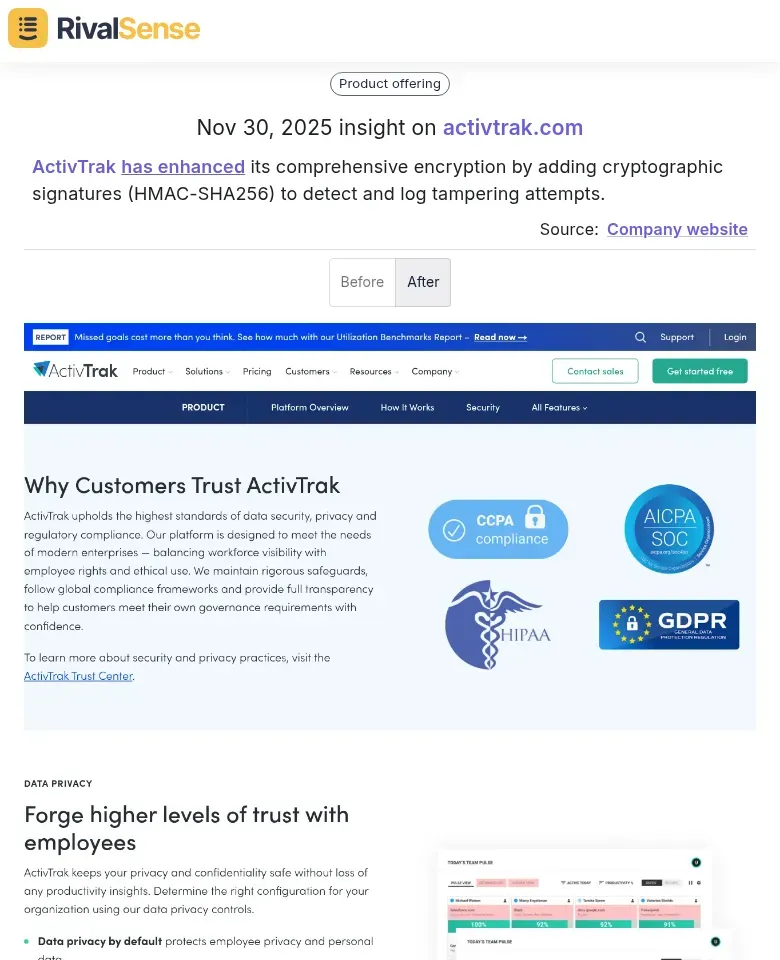 ActivTrak Encryption Update
