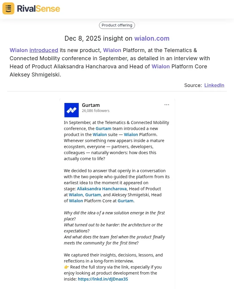 Wialon Platform launch at Telematics & Connected Mobility conference