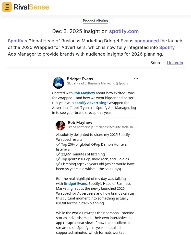 Spotify Wrapped for Advertisers Insight