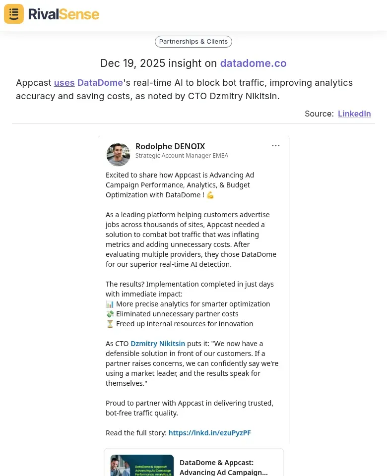 Appcast and DataDome partnership insight