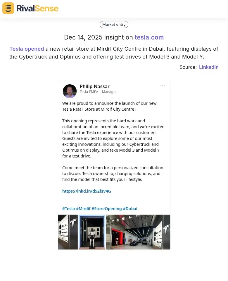 Tesla Retail Expansion