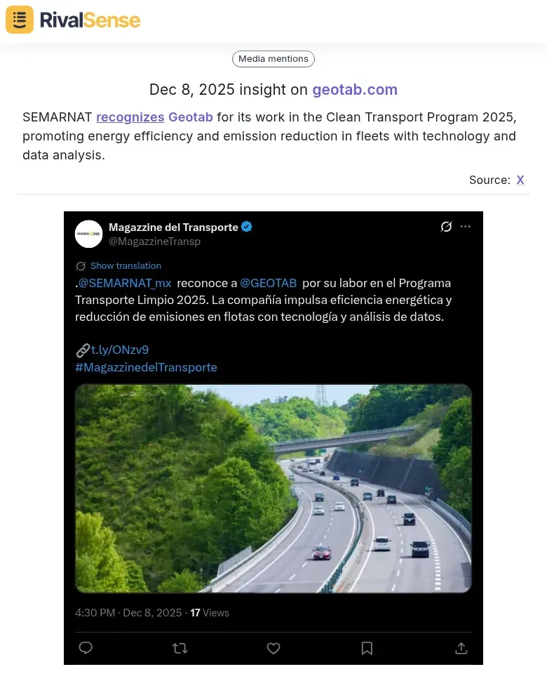 SEMARNAT recognizes Geotab