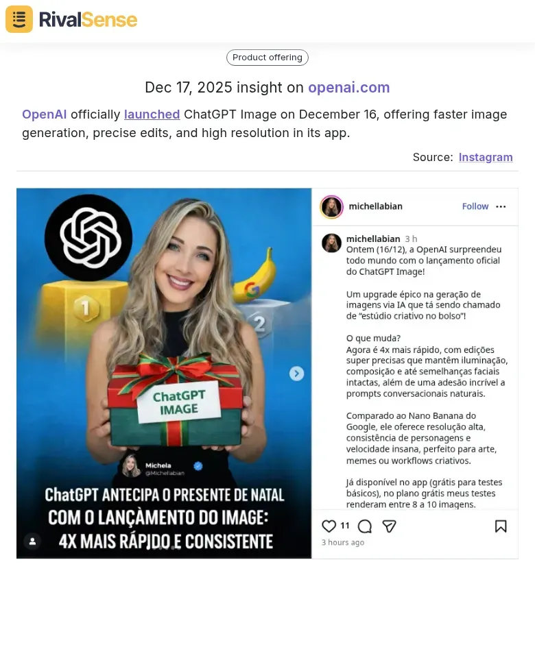 OpenAI ChatGPT Image launch