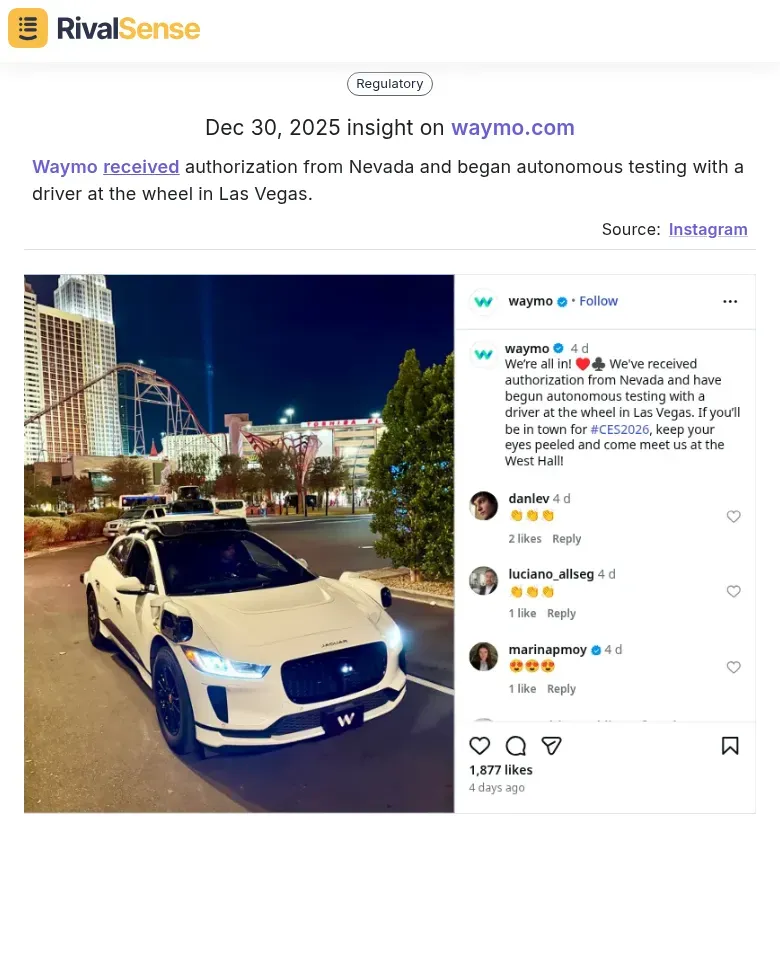 Waymo's Nevada authorization