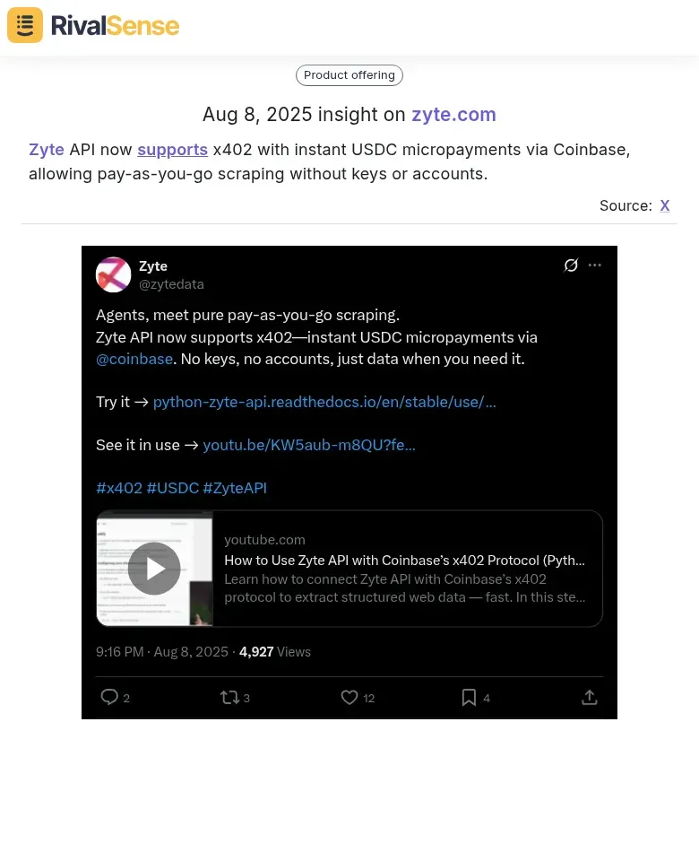 Zyte API Micropayments