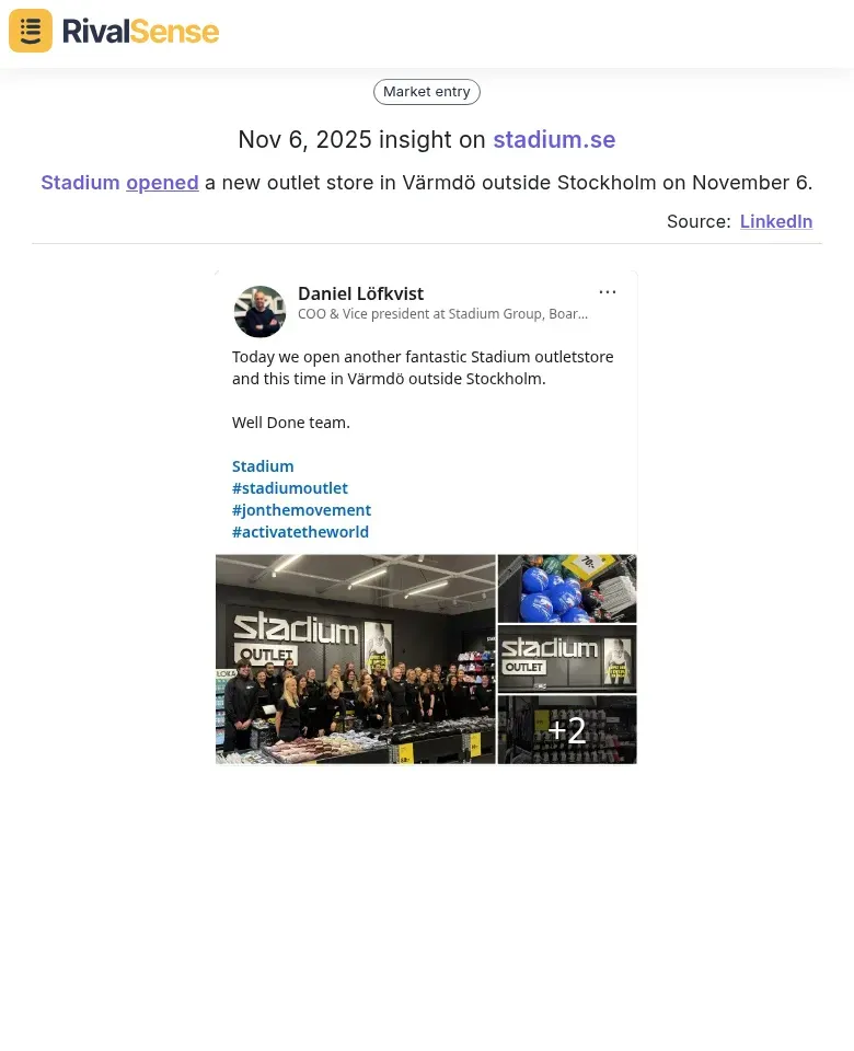 Stadium Outlet Store Opening