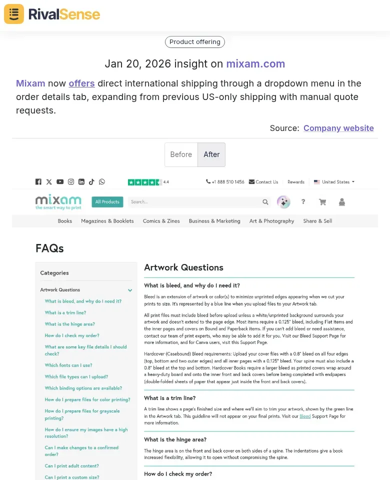 Mixam Shipping Update