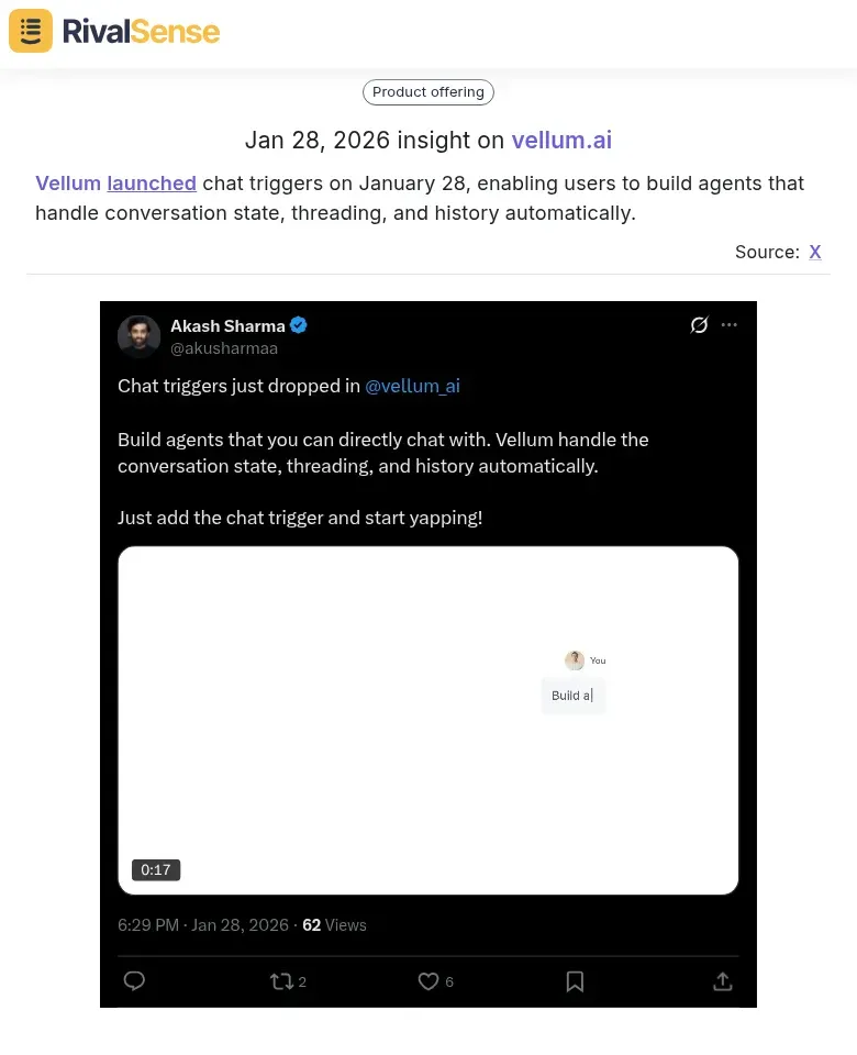 Vellum chat triggers launch