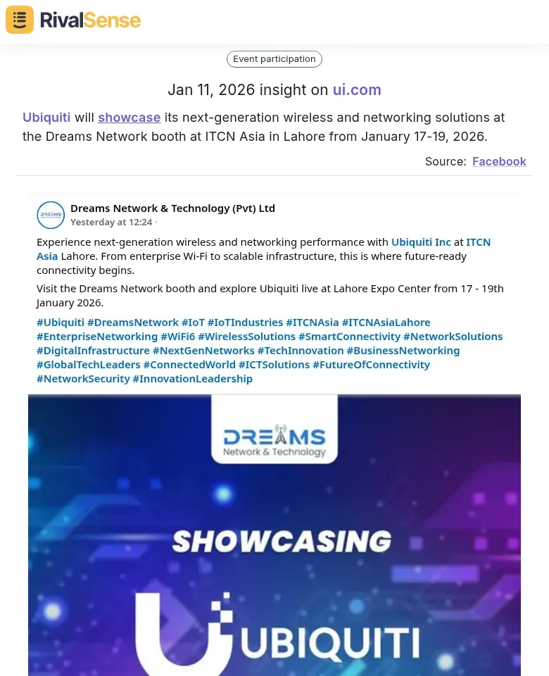 Ubiquiti event participation insight