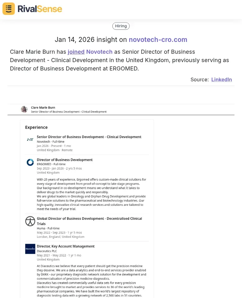 Clare Marie Burn joins Novotech as Senior Director of Business Development