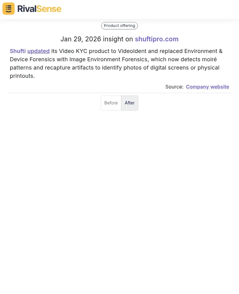 Shufti product update