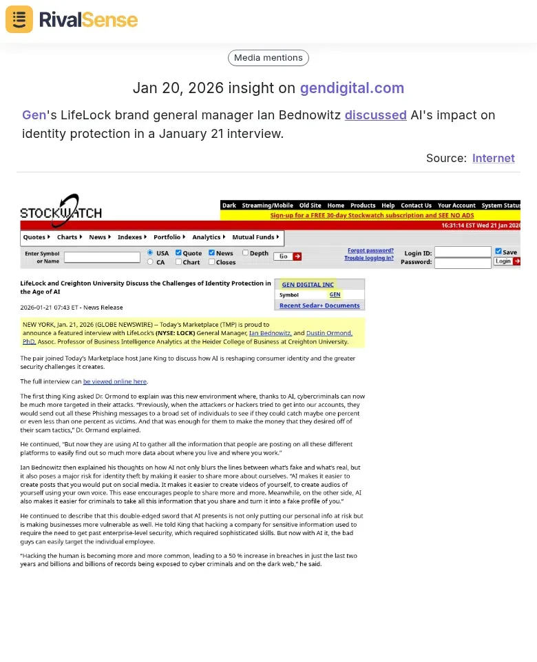 Gen's LifeLock GM Ian Bednowitz