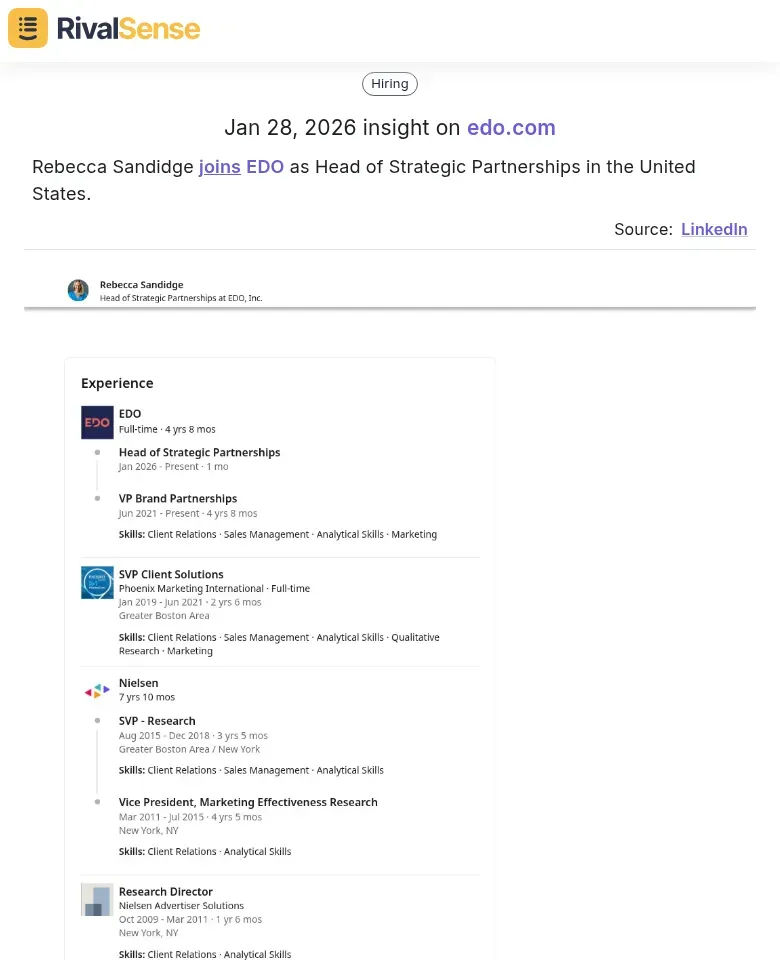 Rebecca Sandidge joins EDO